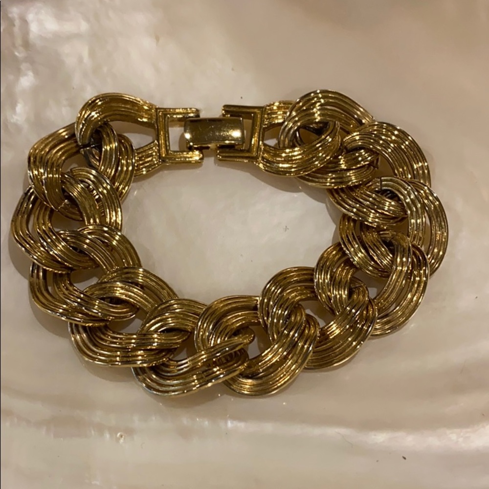 Monet large link gold tone bracelet